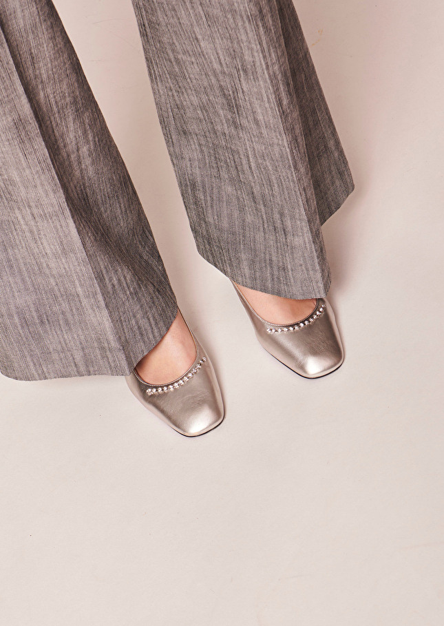 Katrina silver leather shoes Argent TARA JARMON CH