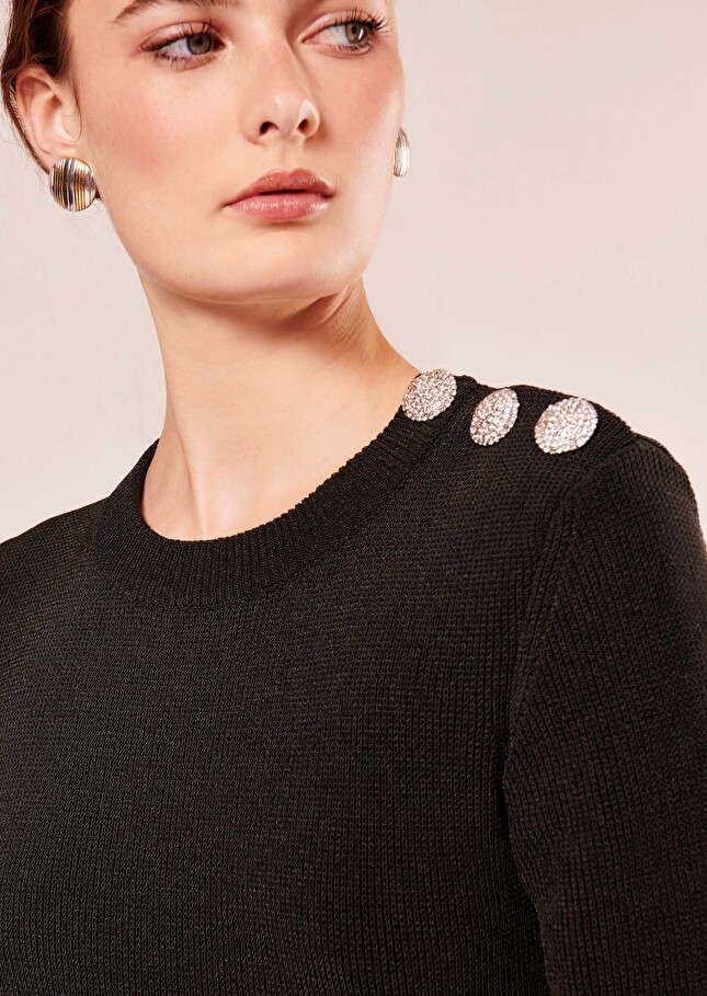 Rayonnante black iridescent cotton dress Steel TARA JARMON CH