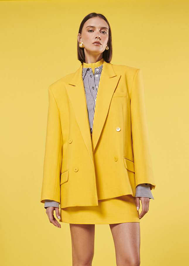 Victoria yellow suit jacket Yellow TARA JARMON CH