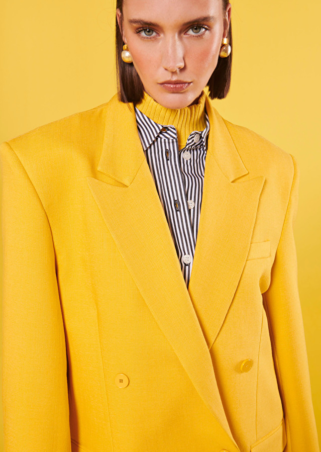 Victoria yellow suit jacket Yellow TARA JARMON CH