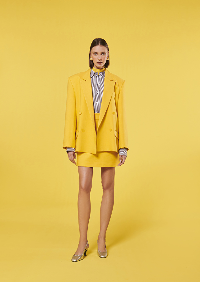 Victoria yellow suit jacket Yellow TARA JARMON CH
