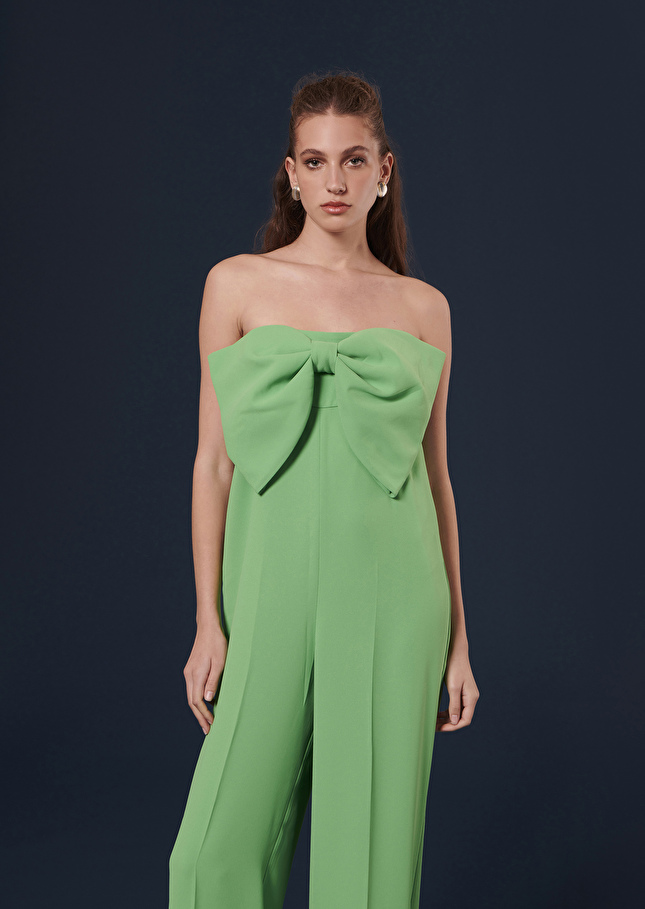 Cœur green crepe jumpsuit Green TARA JARMON CH