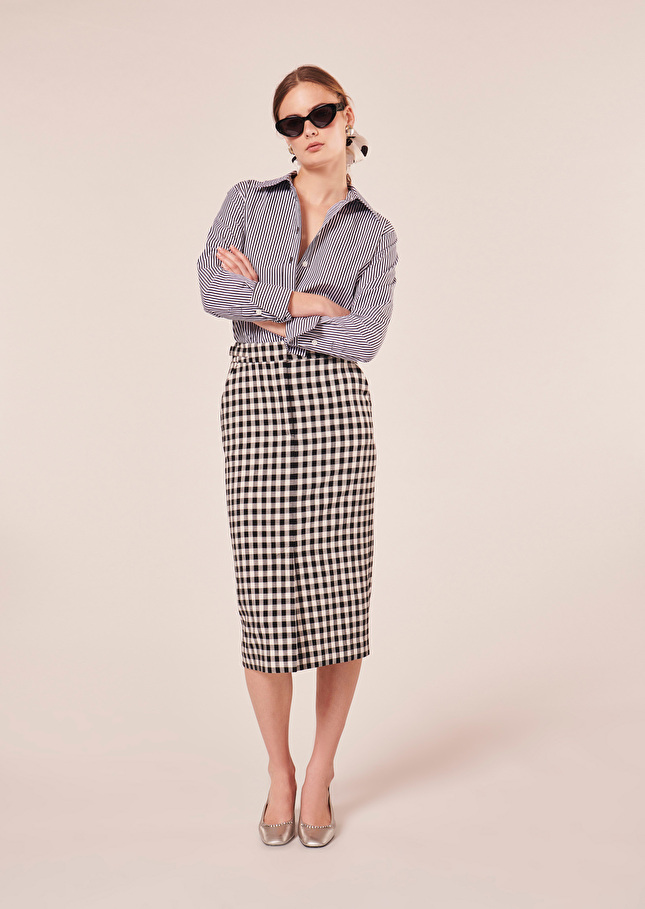 Justina black vichy skirt Black TARA JARMON CH