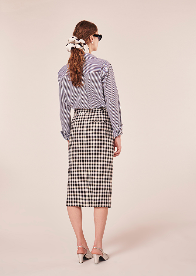 Justina black vichy skirt Black TARA JARMON CH