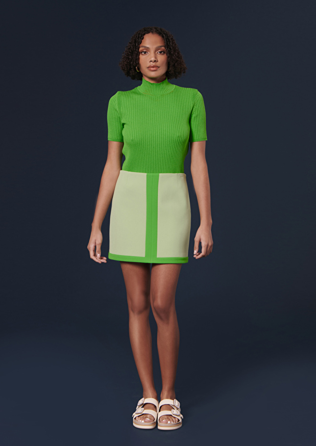Julianna green double canvas skirt Jade TARA JARMON CH