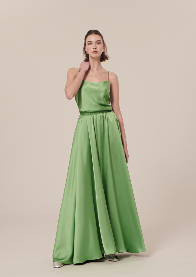 Joya green satin skirt Green TARA JARMON CH