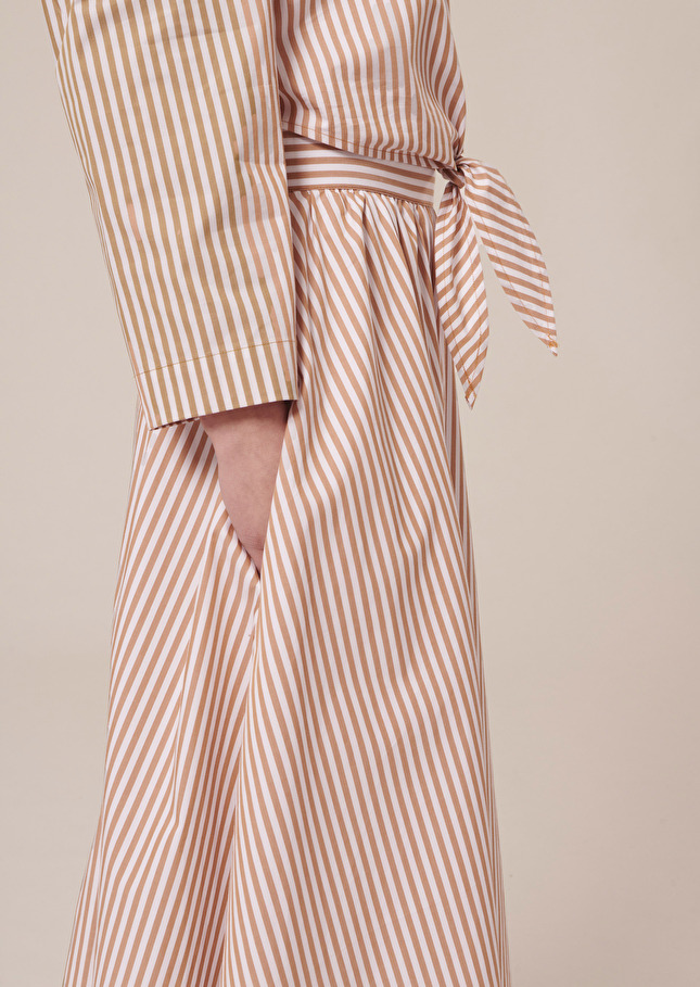Jelato brown striped poplin skirt Cognac TARA JARMON CH
