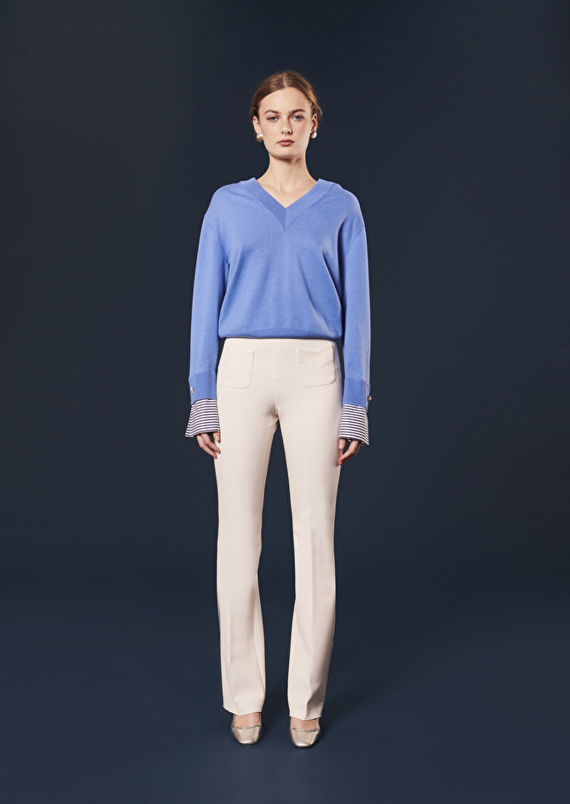 Phoenix ecru double canvas pants Off-white TARA JARMON CH