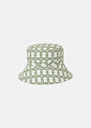 Bob ecru with green graphic desing bucket hat Off-white TARA JARMON CH
