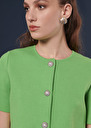 Glitter green cardigan in compact knit Emerald TARA JARMON CH