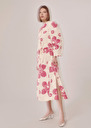 Jenna ecru flower printed poplin skirt Champagne TARA JARMON CH
