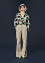 Primavera ecru with green graphic design pants Off-white TARA JARMON CH