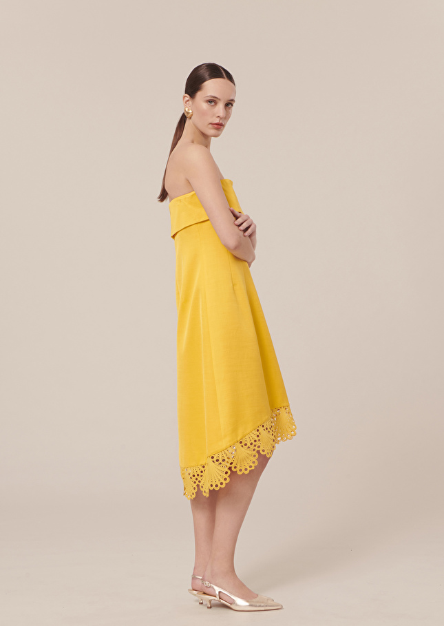 Roy yellow satin dress Yellow TARA JARMON CH
