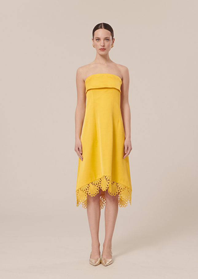 Roy yellow satin dress Yellow TARA JARMON CH