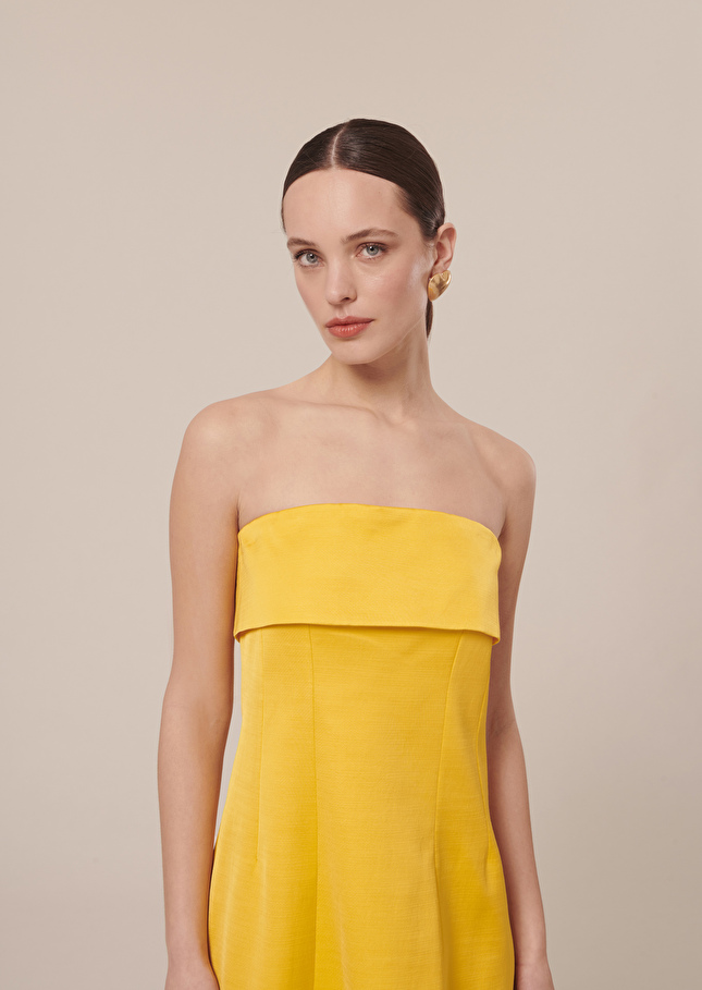 Roy yellow satin dress Yellow TARA JARMON CH