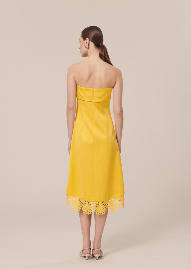 Roy yellow satin dress Yellow TARA JARMON CH