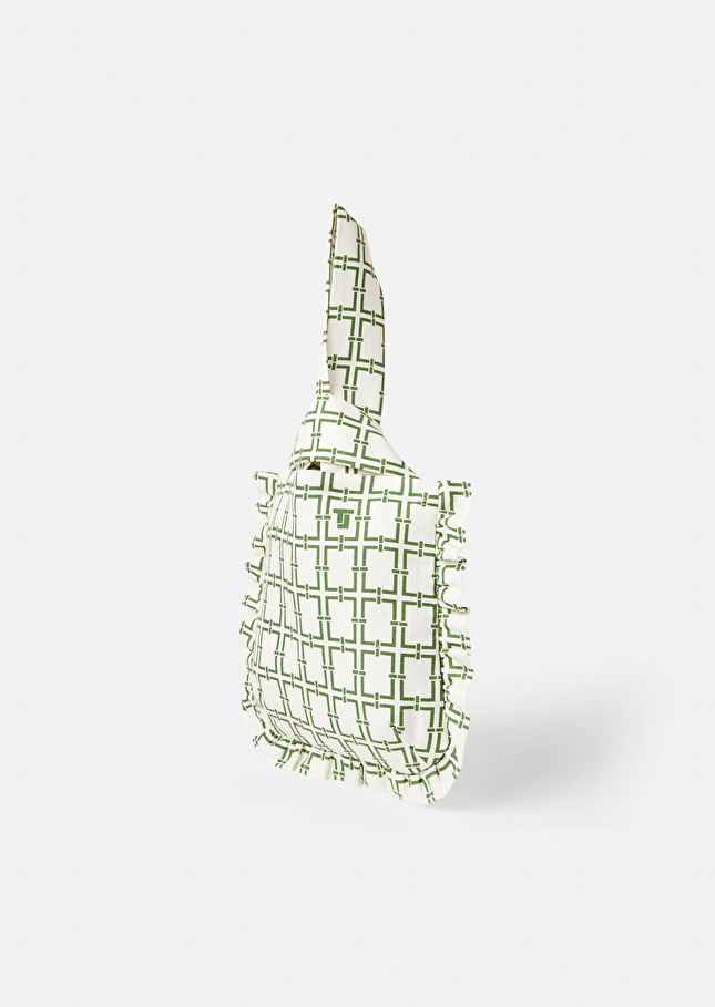 Soledad ecru with green graphic design bag Off-white TARA JARMON CH