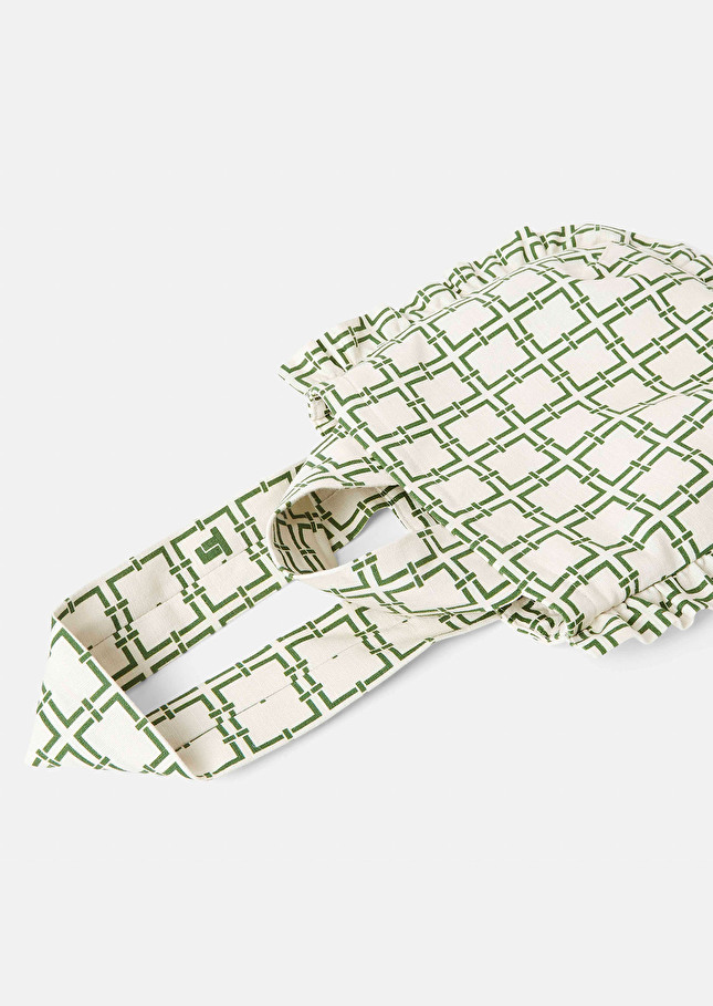 Soledad ecru with green graphic design bag Off-white TARA JARMON CH