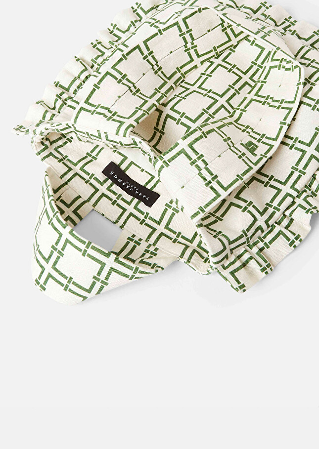 Soledad ecru with green graphic design bag Off-white TARA JARMON CH