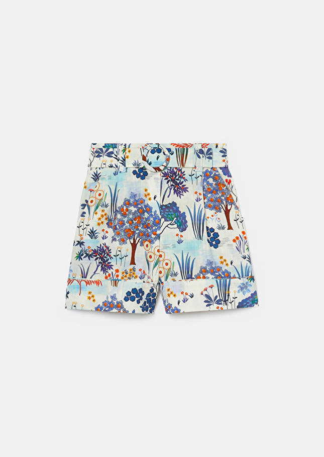 Shelby blue floral printed cotton shorts Blue TARA JARMON CH