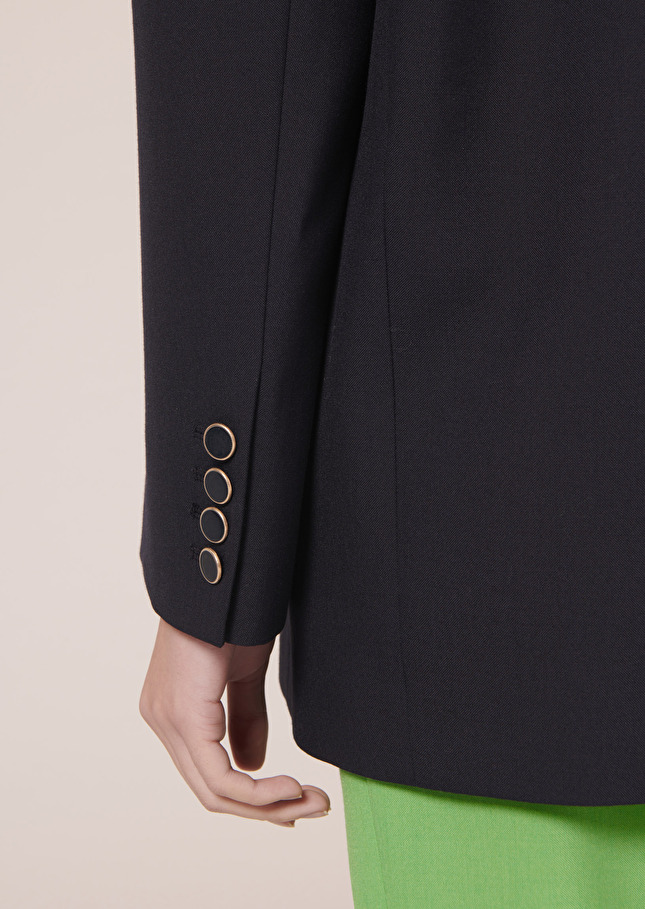 Vancouveur midnight blue cold wool suit jacket Nocturnal TARA JARMON CH