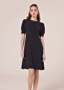 Roucoule midnight blue crepe dress Nocturnal TARA JARMON CH