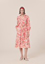 Rivolta ecru with coral graphic design poplin dress Coral TARA JARMON CH