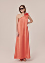 Rekia coral dress in fluid satin Coral, Craie, Green TARA JARMON CH