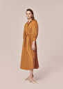 Rivoltine brown crisp poplin dress Cognac TARA JARMON CH