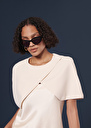 Valentina ecru crepe cape Off-white TARA JARMON CH