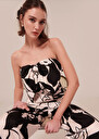 Cœur ecru with black flowers jumpsuit Craie, Green, Raspberry, Yellow TARA JARMON CH