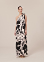 Rekia ecru with black flowers dress Craie, Green TARA JARMON CH