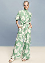Pyla green flower printed poplin pants Blush, Green TARA JARMON CH