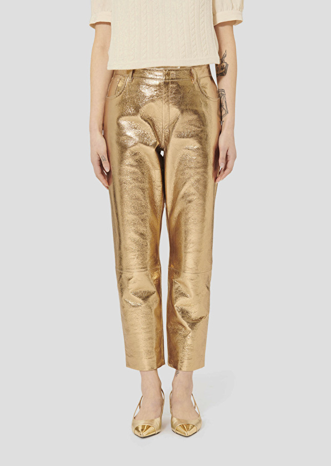 Golden leather pants Pietra Gold TARA JARMON CH