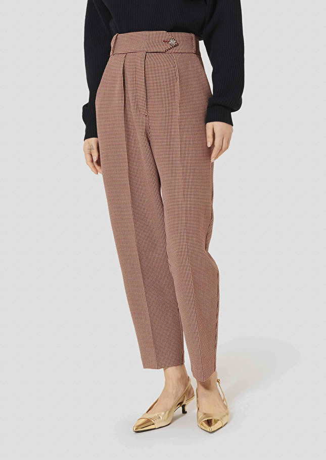 Burgundy houndstooth pants Paseo Burgundy TARA JARMON CH