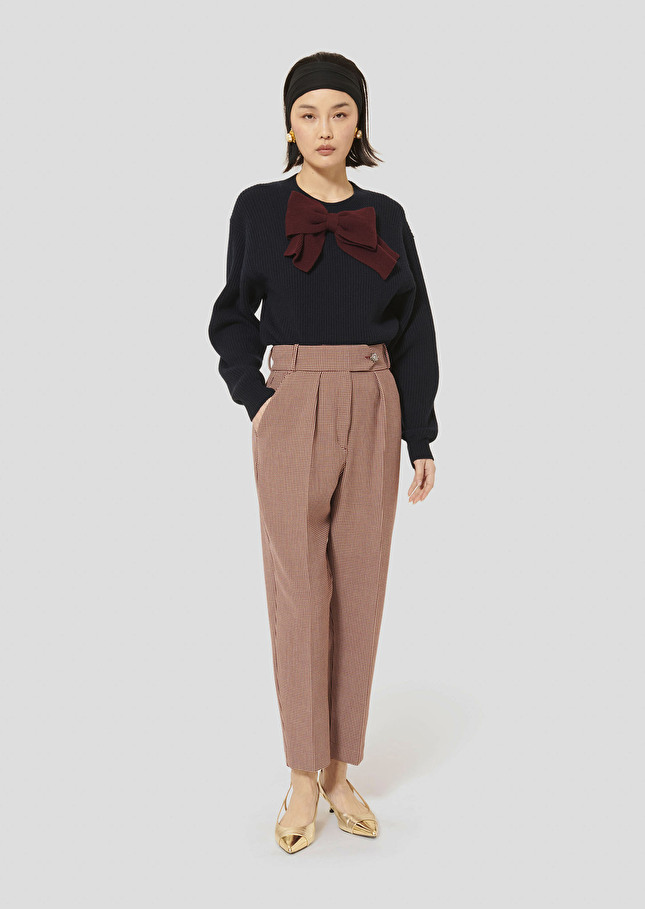 Burgundy houndstooth pants Paseo Burgundy TARA JARMON CH