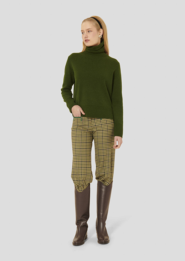 Green sweater in alpaca and merinos wool Palia Green TARA JARMON CH