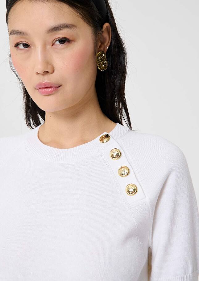 Ecru wool sweater Pastelle Off-white TARA JARMON CH