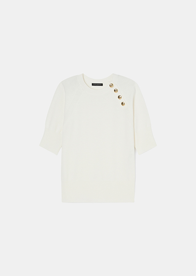 Ecru wool sweater Pastelle Off-white TARA JARMON CH
