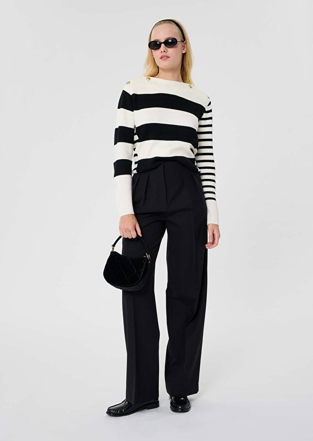 Ecru stripped wool sweater Poetesse Off-white TARA JARMON CH