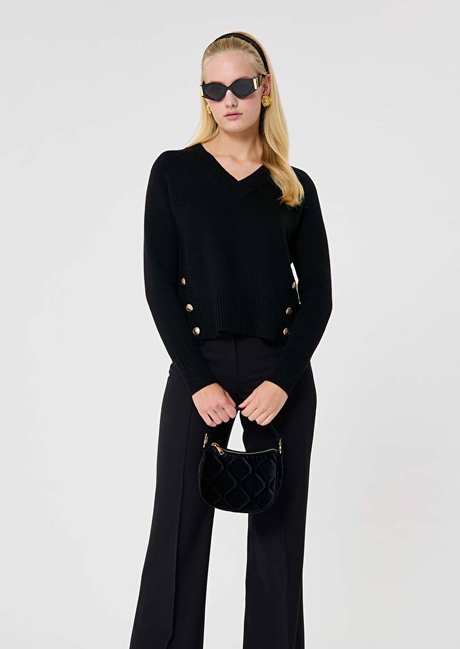 Black wool sweater Promesse Black TARA JARMON CH