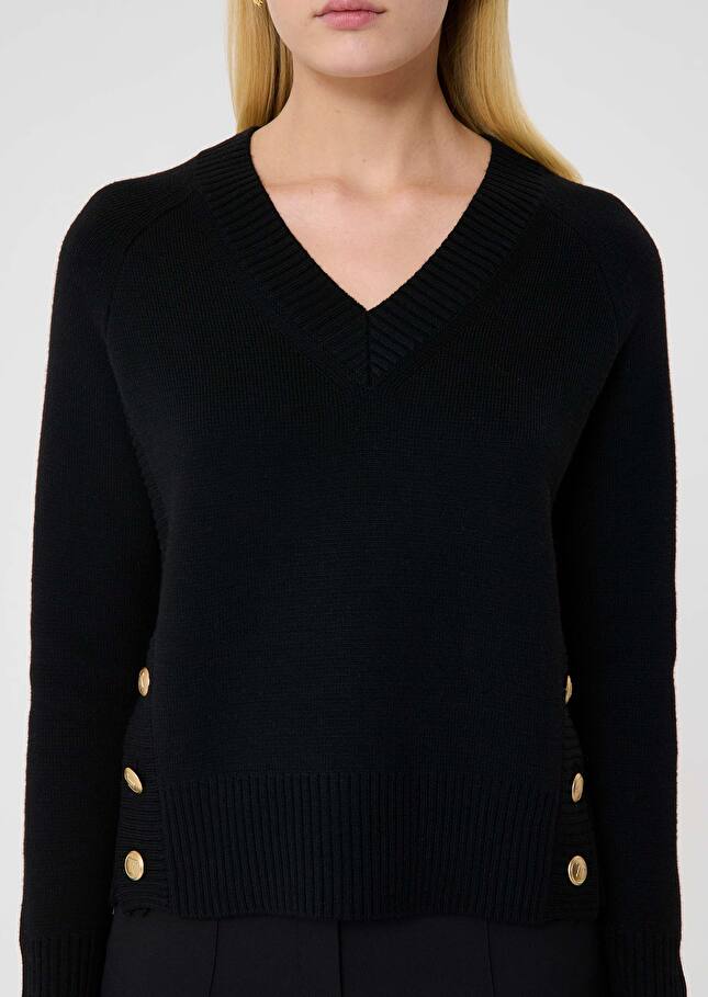 Black wool sweater Promesse Black TARA JARMON CH