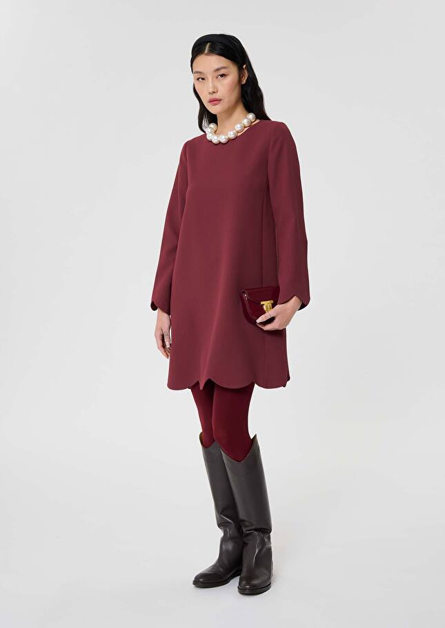 Burgundy crepe dress Ruoda Burgundy TARA JARMON CH