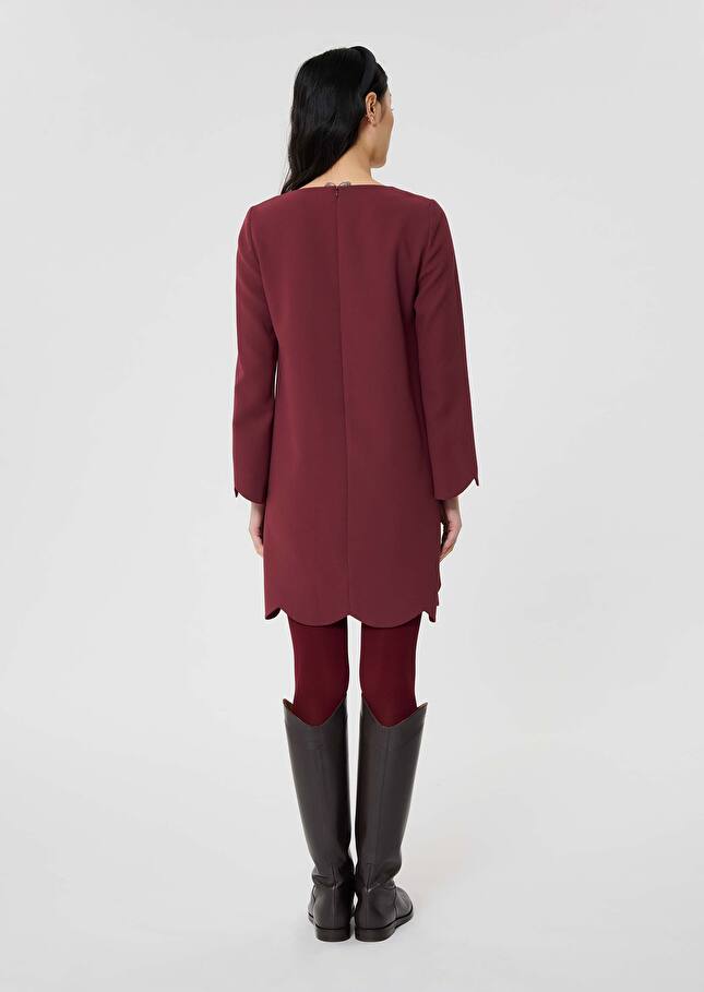 Burgundy crepe dress Ruoda Burgundy TARA JARMON CH