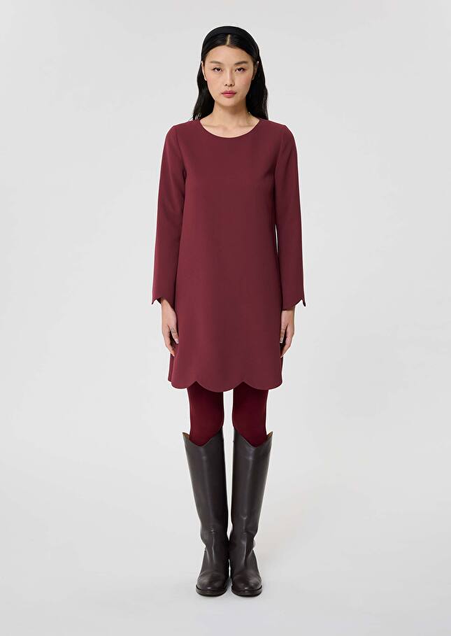 Burgundy crepe dress Ruoda Burgundy TARA JARMON CH