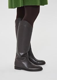 Brown leather boots
