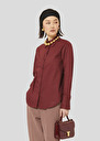 Burgundy poplin shirt Clarisse Burgundy, Night, White TARA JARMON CH