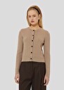 Brown merino wool cardigan Gaspard Nut brown TARA JARMON CH