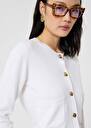 Ecru wool cardigan Gyslain Black, Gray grey, Off-white TARA JARMON CH