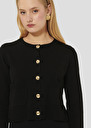 Black wool cardigan Gyslain Black, Gray grey, Off-white TARA JARMON CH